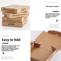 Nouvelle boîte d'emballage carrée pour pizza de qualité alimentaire, 8 pouces, en papier kraft jetable épaissi, vente en gros Chine