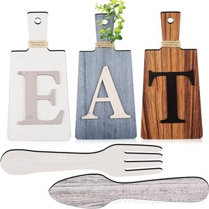 Wooden <b>Letter</b> Board <b>Wall</b> Decor Rustic Eat Sign Multi Piece Package For Thanksgiving Restaurant Cafe Ornaments - Product Image 2