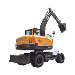 Excavatrice de construction Excavatrice à roues de 8 tonnes Pelle rétrocaveuse à pression hydraulique Godet de tranchée - Product Image 1