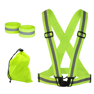 Colete de segurança reflexivo para corrida, equipamento de corrida, alta visibilidade, cinto reflexivo, tecido elástico confortável de poliéster, para homens e mulheres - Product Image 1
