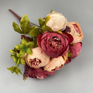 <b>Artificial</b> <b>Peony</b> Flower Bundle 13 Forks High Simulation For Wedding Home Decor - Product Image 4