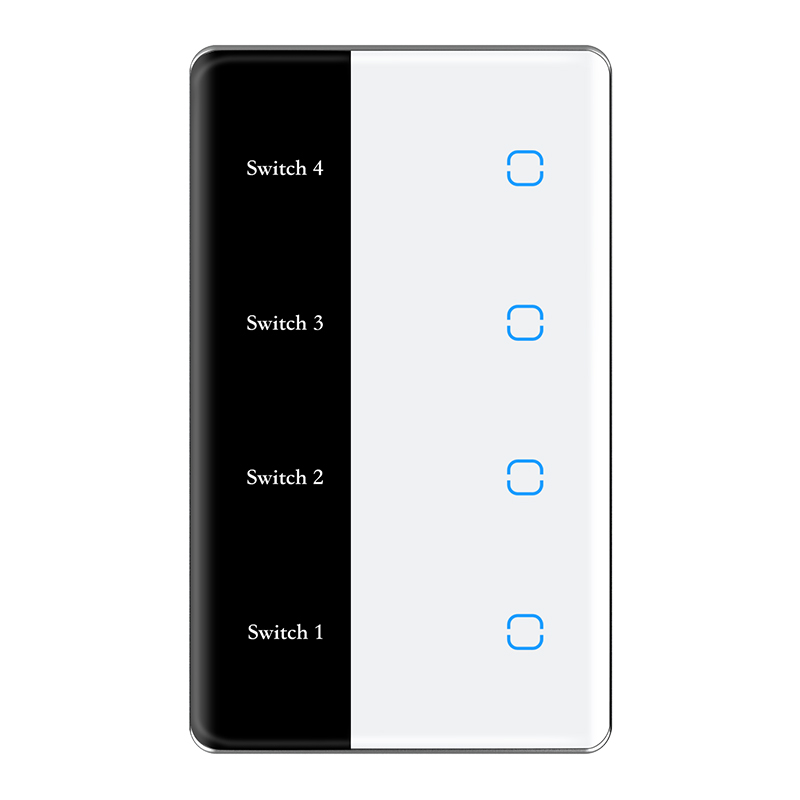 Interruptor de pantalla LED de 4 canales - Vertical, blanco