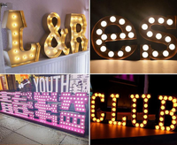 Lettres lumineuses géantes en métal LED RGB pour extérieur, grandes lettres lumineuses de 3 pieds et 4 pieds pour la décoration de fête d'anniversaire et de mariage