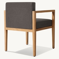 Fauteuil en teck haut de gamme pour hôtel, villa, cour, parc, mobilier d'extérieur, design moderne, chaise de salle à manger en bois massif, non pliable