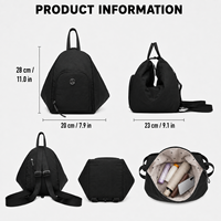 Sac à dos en nylon pour femme, silhouette raffinée, poche avant zippée, sangle réglable, motif uni, OEM ODM, logo personnalisé, vente en gros