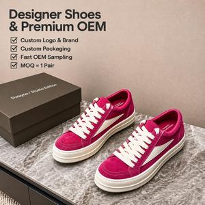 Zapatillas de Diseño de Lujo 2026 para Hombre y Mujer, Zapatillas Deportivas de Gamuza de Alta Calidad en Color Rosa Fucsia y Blanco, Estilo Retro Casual para Correr - Product Image 1