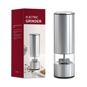 Moedor de sal e pimenta automático nórdico, moedor elétrico de metal com um toque macio para temperos, sal e pimenta