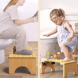 Sgabello per piedi accovacciato in bambù per bagno antiscivolo per uso domestico di alta qualità - Product Image 6