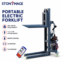 Mini gerbeur électrique portable en gros, capacité de charge maximale de 300 kg, hauteur de levage de 1,2/1,6 m pour la manutention d'équipements audio
