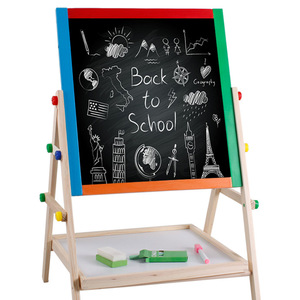 Papan gambar sketsa anak-anak seni klasik kayu kustom 2 in 1 mainan pembelajaran pendidikan dini bayi untuk anak laki-laki perempuan - Product Image 4