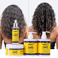 Kit de Soins Capillaires Bio Sans Rinçage Marque Blanche pour Cheveux Bouclés – Hydratant Sans Sulfate Anti-Frisottis
