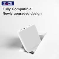 Chargeur mural portable ZUZG 100W 4-en-1 Type-C 2 ports USB QC3.0 PD à charge rapide, ignifuge, certifié CE/FCC, prise EU, pour voyage