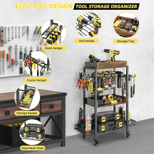 Carrito Organizador de Herramientas Eléctricas con Soporte para Taladro y Ruedas - Product Image 4