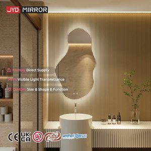 <span class=keywords><strong>Miroir</strong></span> <span class=keywords><strong>de</strong></span> <span class=keywords><strong>salle</strong></span> <span class=keywords><strong>de</strong></span> <span class=keywords><strong>bain</strong></span> <span class=keywords><strong>asymétrique</strong></span> mural intelligent à capteur tactile, rétroéclairé par LED, sans cadre, irrégulier, avec éclairage - Product Image 1