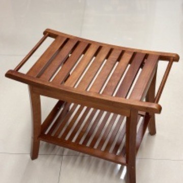 Tabouret de salle de bain en teck, 60*34,5*45,5 cm