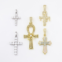 Pendentif croix personnalisé en argent sterling 925 Style Hip Hop chaîne de moissanite glace fête pendentifs fins breloques pour rappeurs