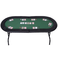 Table de poker ovale personnalisée en gros, table de jeu de casino pliable en caoutchouc, qualité professionnelle, MDF, couleur personnalisée JIAYI