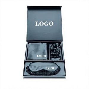 Ensemble de 3 pièces de luxe en satin de soie imprimé par transfert thermique avec logo personnalisé, pour toutes les saisons, comprenant un masque pour les yeux et une taie d'oreiller, confortable et doux - Product Image 4