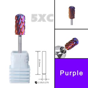 Brocas de Uñas Redondas Grandes con Punta de Barril, Seguras, 5XC, 8 Colores, para Remover Polvo Acrílico, Extra Fuertes - Product Image 1