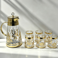 Coffret cadeau de mariage de style moyen-oriental, emballage personnalisé, ensemble de carafes à eau froide en verre résistant à la chaleur, ensemble de théière en verre