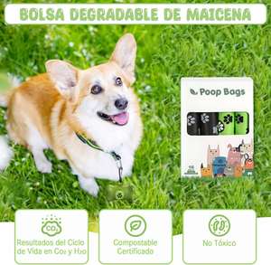Sacs à crottes de chien biodégradables avec support - 240 sacs à crottes de chien de grande taille, compostables, extra épais, résistants aux fuites, sacs à déchets pour animaux - Product Image 4