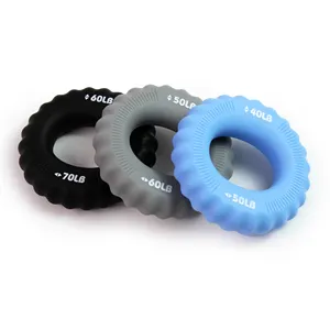Male Female Outdoor Indoor Exercise Training Strength Trainer Muscle Wrist Finger Multicolor Silicone Hand Grip Rings