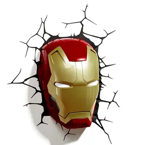 3d Wandlamp Avenger Marvel Night Light Iron Man Captain America Spider Man Hulk Film Fans Geschenken Voor Kinderen