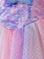 Robe de cosplay de princesse sirène pour filles, robe de fée pour enfants, robe d'anniversaire pour fille