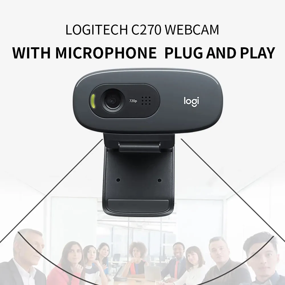 Logitech C270 720P HD Webcam Basic HD 720p Video Calling Webcam