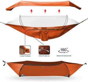 Woqi – bâche de mouche de pluie <span class=keywords><strong>avec</strong></span> hamacs, <span class=keywords><strong>hamac</strong></span> Portable en Nylon léger imperméable <span class=keywords><strong>avec</strong></span> <span class=keywords><strong>moustiquaire</strong></span> pour une personne - Product Image 3