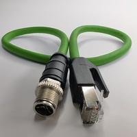 Conector M12 de 8 Pines, Código X, Macho y Hembra, a Conector RJ45, Cable Ethernet Flexible Industrial Profinet EtherCAT, Arnés de Cables