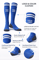 Chaussettes de football personnalisées mi-hautes à séchage rapide, tricotées, pour l'entraînement au soccer, avec logo