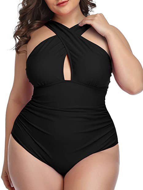 2022 new bikini one-piece swimsuit hot sexy deep V cross one-piece swimsuit Eco Friendly Recycled Nylon Swimwear