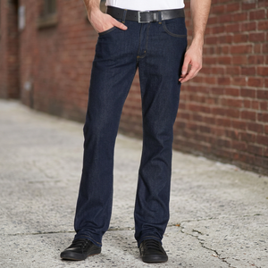 Jean en denim tricoté droit durable pour homme, style vintage, décontracté, pour l'automne, l'été et l'hiver, design streetwear, écologique, délavage foncé, Y2K - Product Image 4