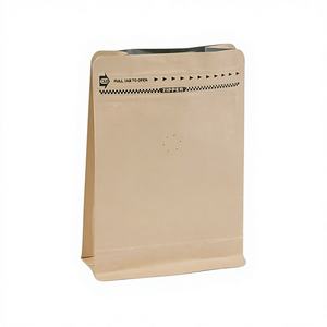 Bolsas de café Bolsas de pie con válvula (16 oz, 1 lb) Bolsas de almacenamiento de alimentos con ventilación resellables de papel Parte superior con cremallera lateral - Product Image 1