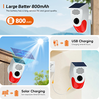 Détecteur de mouvement infrarouge PIR sans fil, étanche, en plastique, pour extérieur, avec annonce vocale, recharge solaire, pour la sécurité à domicile, garage, ferme, villa