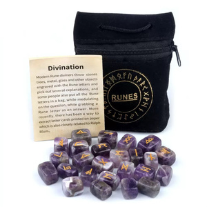 <span class=keywords><strong>Runas</strong></span> Naturales, 25 Piezas, Piedras Preciosas Grabadas, Herramientas <span class=keywords><strong>de</strong></span> Adivinación Nórdica, Piedra Semipreciosa con Bolsa <span class=keywords><strong>de</strong></span> Cordón - Product Image 2