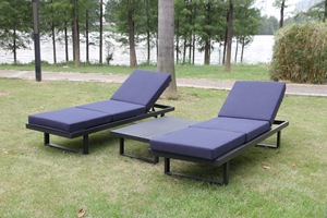 Mobilier d'extérieur moderne en aluminium 4 pièces en forme de L canapé-lit de camping en aluminium coussin sectionnel canapé d'extérieur - Product Image 4