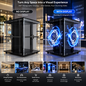 Ventilateur d'affichage holographique cubique 42cm 360° °   Cube publicitaire LED pour événements de vente au détail, salles d'exposition, utilisation en intérieur - Product Image 6