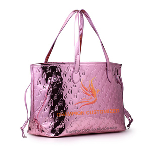 Customized Monogram Logo Metallic Gold Leather Ladies Tote <strong>Bag</strong> Shoulder Handbag Purse <strong>for</strong> <strong>Women</strong> - Product Image 5