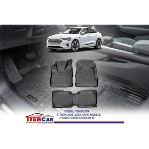 3D Black <b>Rubber</b> Car Floor <b>Mats</b> for Audi E-Tron 2019-2022 - Product Image 3