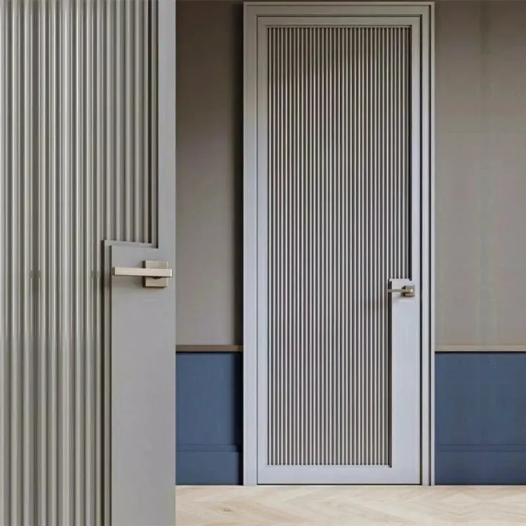 Chambre personnalisée de haute qualité et bon marché Entrée de chambre présuspendue au design moderne Portes intérieures en bois massif MDF PVC