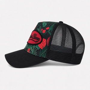 <strong>Von</strong> Custom Floral Printed Logo Curved Brim Baseball Caps 5 Panel Lightweight Mesh Digital Printing Embroidery <strong>Dutch</strong> Trucker <strong>Hats</strong> - Product Image 4