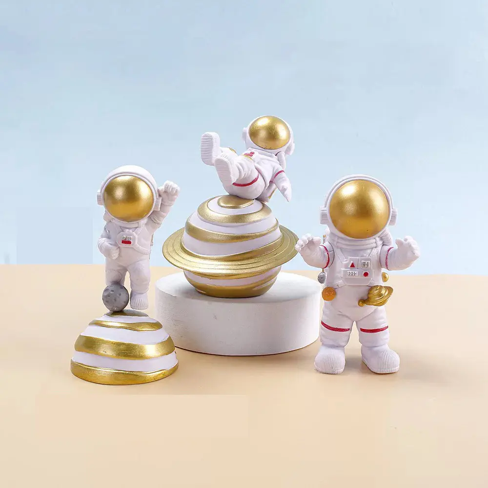 Figura de ação de astronauta, modelo de luxo, decoração de casa, resina nórdica, moderna, artesanato, estatueta de brinquedo para presente infantil