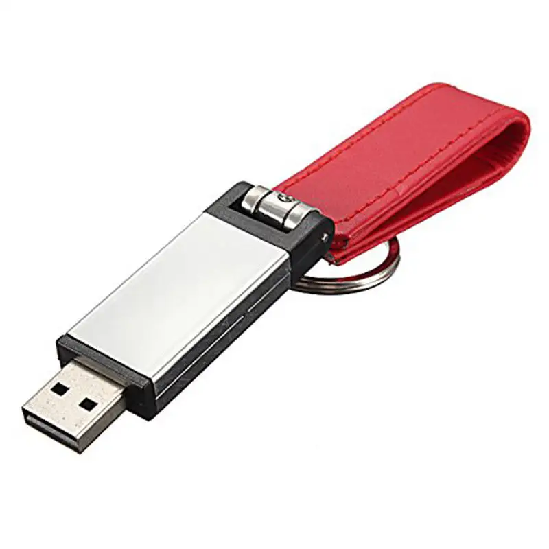 محرك أقراص فلاش USB من الجلد بشعار مخصص سعة 8 جيجابايت و16 جيجابايت و32 جيجابايت و64 جيجابايت و128 جيجابايت محرك أقلام فلاش USB3.0 معدني سلسلة مفاتيح