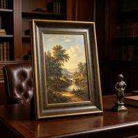 Cadre de peinture de miroir d'image en bois orné sculpté à la main de haute qualité pour la décoration murale or argent
