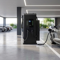 Station de recharge pour véhicules électriques au sol, conception personnalisée, chargeur de VE à double câble, écran tactile, usage commercial, parking