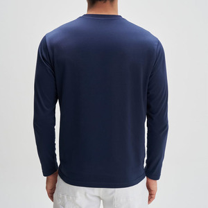 T-shirts à manches longues pour hommes de haute qualité, 100% coton, respirants, anti-transpiration, séchage rapide, écologiques, coupe classique, OEM - Product Image 3