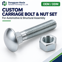 Custom M6 M8 M10 Carriage Bolt And Nut Set Stainless Or Zinc Plated Steel For Automotive Assembly OEM