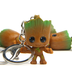 LEMON 4 pièces/ensemble <span class=keywords><strong>Porte</strong></span>-clés <span class=keywords><strong>Groot</strong></span> miniature de la galaxie, figurine mignonne de l'homme-arbre, jouets d'action, <span class=keywords><strong>porte</strong></span>-clés, fournitures de fête - Product Image 3